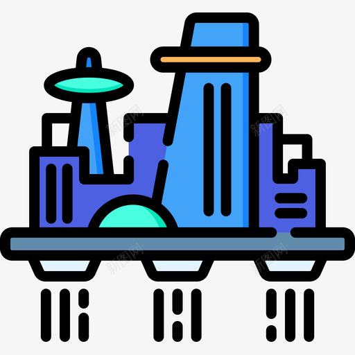 城市未来世界3线性颜色图标svg_新图网 https://ixintu.com 城市 未来世界 线性 颜色