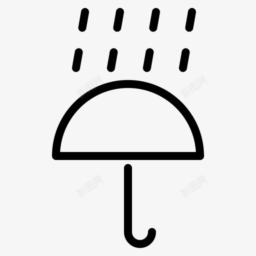 伞和雨雨晴图标svg_新图网 https://ixintu.com 云和 天气