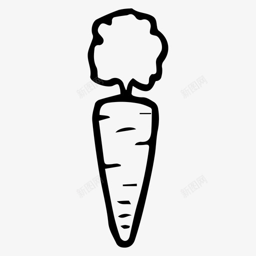 胡萝卜食物素描图标svg_新图网 https://ixintu.com 素描 胡萝卜 蔬菜 食物