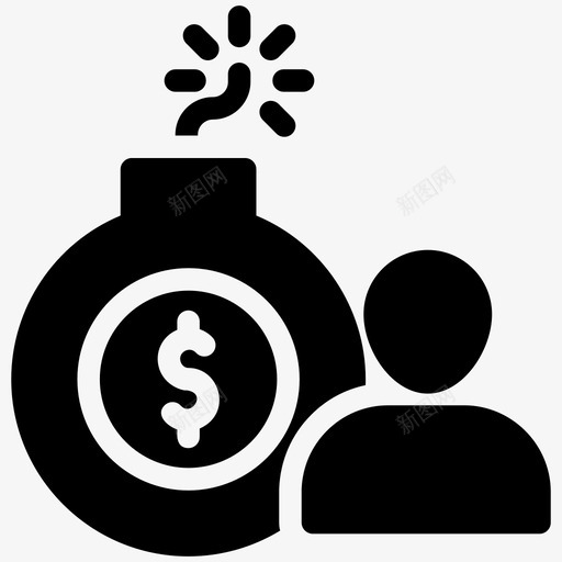 债务债务催收员财务图标svg_新图网 https://ixintu.com 债务 债务催收员 债务回收 全球商业组织和运营雕文图标 单独负债 财务
