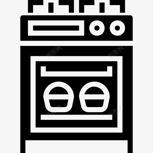 炉灶厨房和炊具2个实心图标svg_新图网 https://ixintu.com 厨房和炊具2个 实心 炉灶