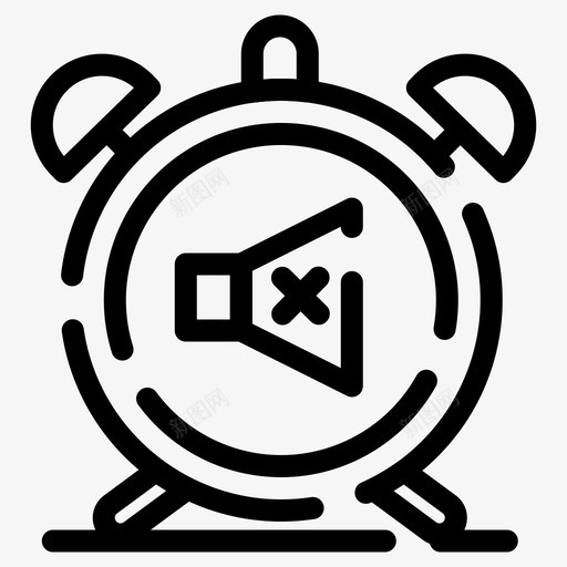 闹钟静音关机图标svg_新图网 https://ixintu.com 关机 动机 商业 声音 技能 标出 生产力 能用 虚线 闹钟 静音