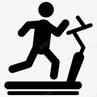 跑步机有氧运动锻炼图标图标