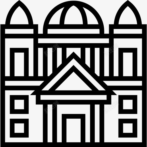 建筑物地标6直线图标svg_新图网 https://ixintu.com 地标 建筑物 直线