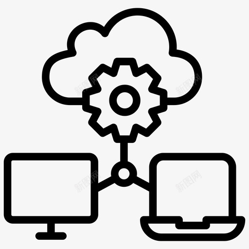云配置云维护云设置图标svg_新图网 https://ixintu.com 云计算 向量 图标 在线服务 存储 维护 设置 配置