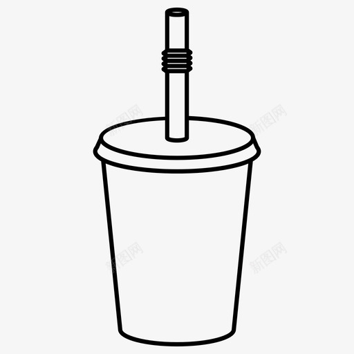 纸杯饮料苏打水图标svg_新图网 https://ixintu.com 吸管 纸杯 苏打水 饮料