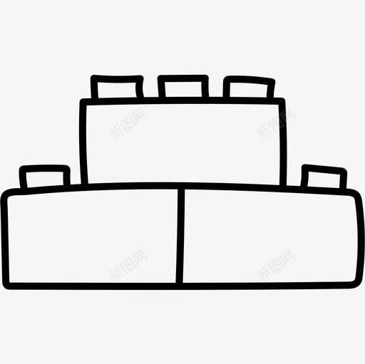 积木儿童玩具13黑色图标svg_新图网 https://ixintu.com 儿童玩具 积木 黑色