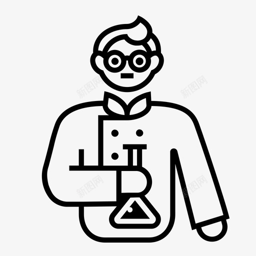 化学化学家烧瓶图标svg_新图网 https://ixintu.com 专业线图标 化学 化学家 化学工程师 烧瓶