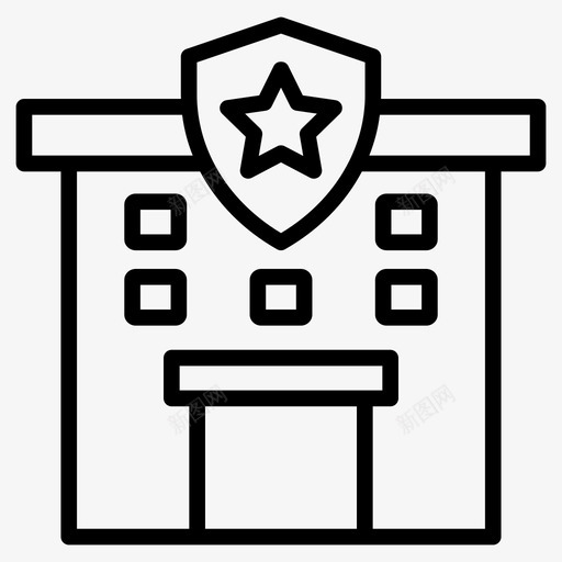 建筑地产地标图标svg_新图网 https://ixintu.com 地产 地标 地标线图标 地点 建筑