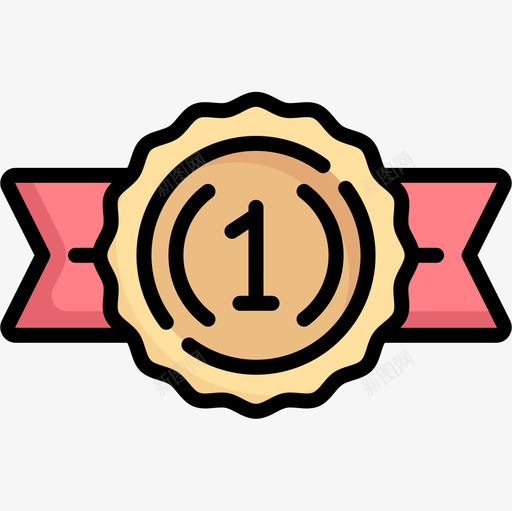 奖牌10胜直线颜色图标svg_新图网 https://ixintu.com 奖牌 直线 颜色