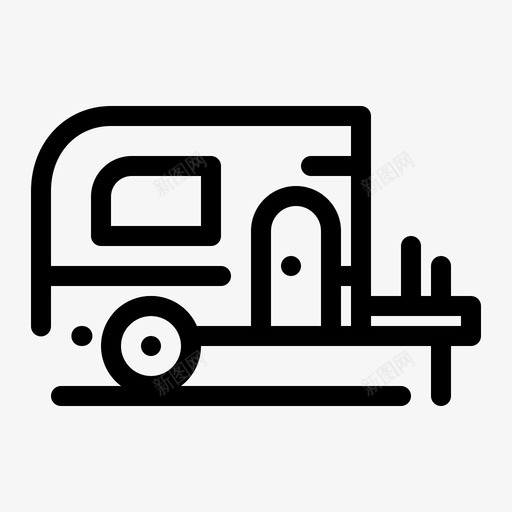 汽车露营车房车图标svg_新图网 https://ixintu.com 房车 春季 春季季节性粗体虚线 汽车 露营车