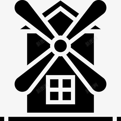 Kinderdijk风车landmark13雕文图标svg_新图网 https://ixintu.com Kinderdijk风车 landmark13 雕文