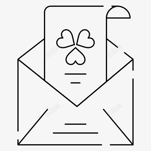 电子邮件信封问候语图标svg_新图网 https://ixintu.com 信封 爱尔兰 独立日 电子邮件 细线 请柬 问候语