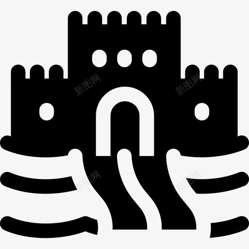 沙堡水上公园3已填充图标svg_新图网 https://ixintu.com 公园 填充 水上 沙堡