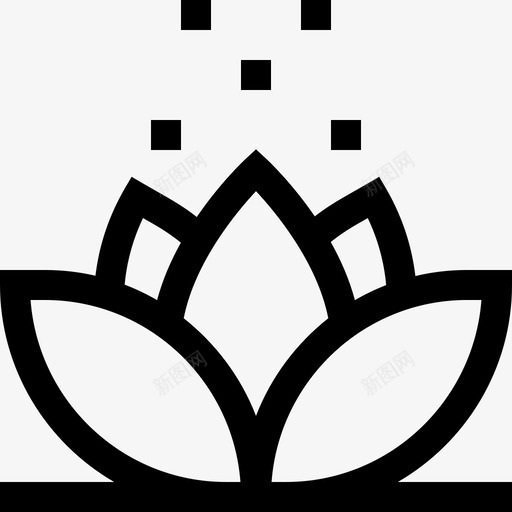 莲花灵性5直线图标svg_新图网 https://ixintu.com 灵性5 直线 莲花