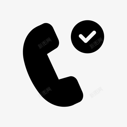 电话呼叫复选标记图标svg_新图网 https://ixintu.com 呼叫 复选 技术 标志 标记 电话