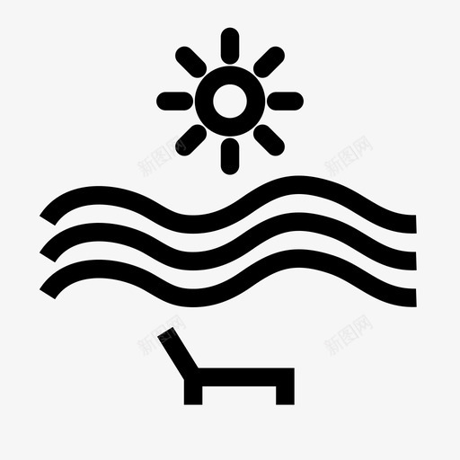 海滩椅子休息室图标svg_新图网 https://ixintu.com 休息室 夏天 春天 椅子 海滩 阳光