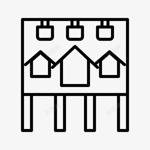广告牌广告建筑物业图标svg_新图网 https://ixintu.com 广告 广告牌 建筑 房地产 物业