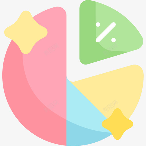 饼图销售额34持平图标svg_新图网 https://ixintu.com 持平 销售额34 饼图