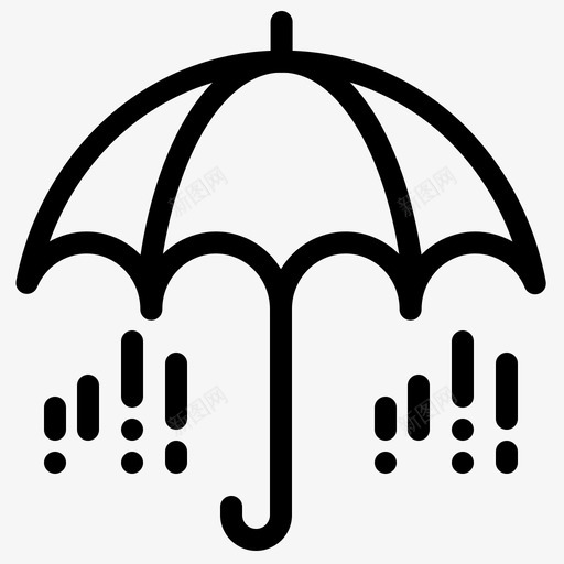 雨伞雨春天图标svg_新图网 https://ixintu.com 天气 季节 春天 雨伞