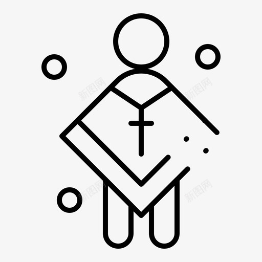 基督教徒教会男性图标svg_新图网 https://ixintu.com 传教士 基督教徒 快乐的东方规则点线 教会 男性