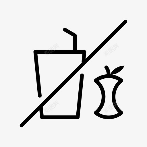 食品苹果禁令图标svg_新图网 https://ixintu.com 标牌 禁令 苹果 象形图 食品 饮料