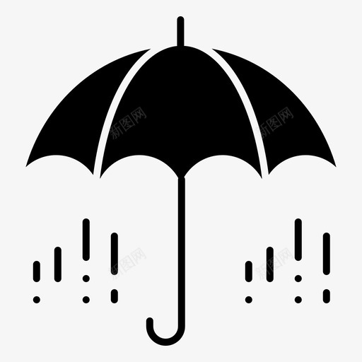伞雨春天图标svg_新图网 https://ixintu.com 伞 天气 春天 春天雕文 雨