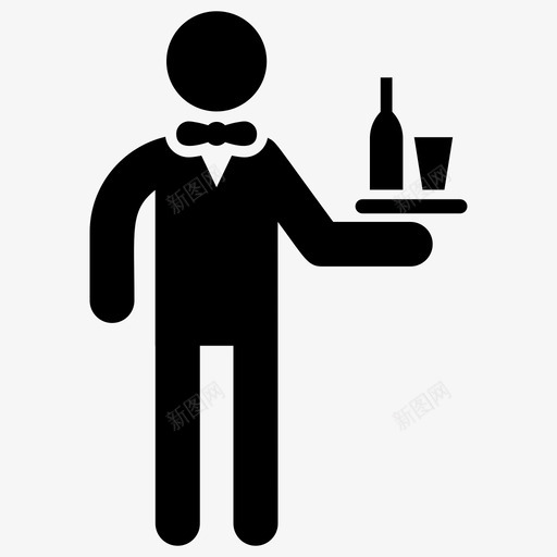 服务员上菜热食图标svg_新图网 https://ixintu.com 上菜 形图 服务员 热食 象形