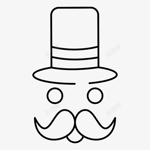 小胡子帽子时髦图标svg_新图网 https://ixintu.com movember web界面febcollectionv5 圣诞老人 小胡子 帽子 时髦