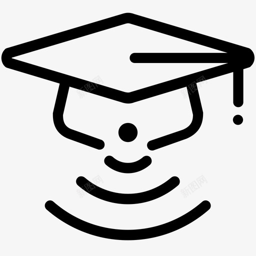 在线学习帽子在线图标svg_新图网 https://ixintu.com wifi 在线 在线学习 大纲 学生 帽子