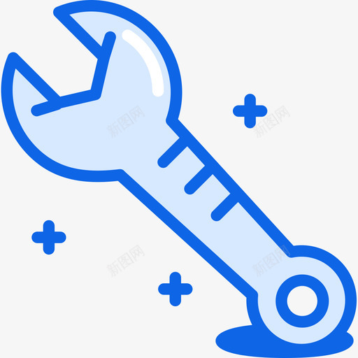 扳手构造99蓝色图标svg_新图网 https://ixintu.com 扳手 构造 蓝色