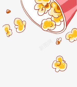 手绘爆米花png免抠素材_新图网 https://ixintu.com 手绘 爆米花 美食