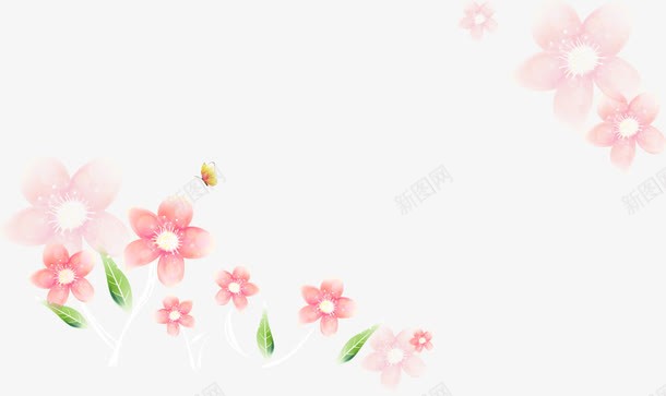 卡通唯美粉色花卉小花png免抠素材_新图网 https://ixintu.com 卡通 唯美 小花 粉色 花卉