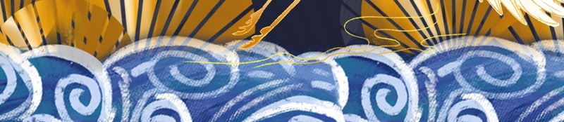 红日金云仙鹤浪花插画金叶子psd高清背景_新图网 https://ixintu.com 仙鹤 浪花插画 红日 金云 金叶子