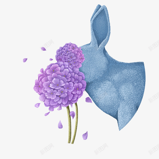 唯美手绘花卉动物头png免抠素材_新图网 https://ixintu.com 动物头 唯美 手绘花卉