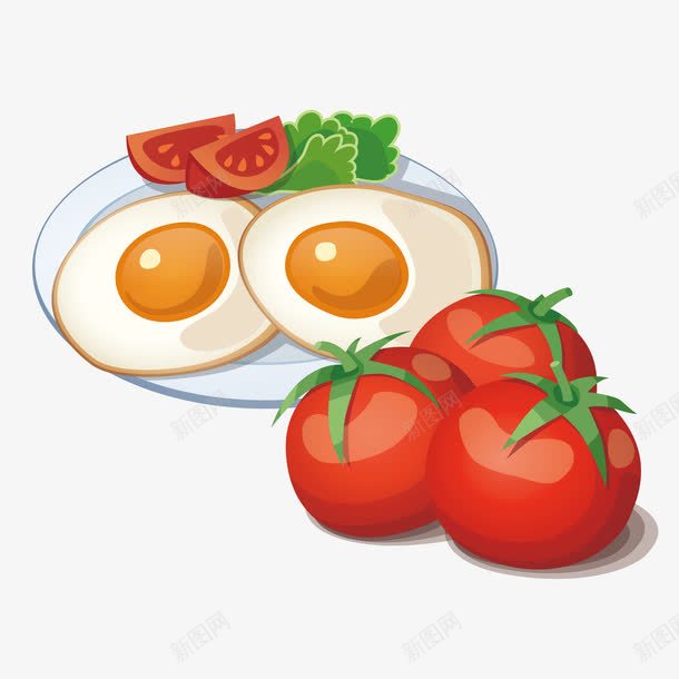 番茄鸡蛋png免抠素材_新图网 https://ixintu.com 矢量源文件 美味早餐 美食街 荷包蛋 酸甜