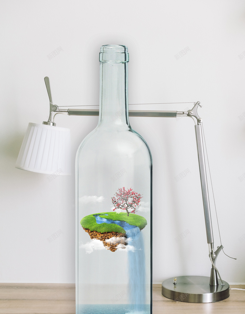 瓶中浮岛壁纸jpg设计背景_新图网 https://ixintu.com 壁纸 浮岛 浮空岛 瓶子 高清