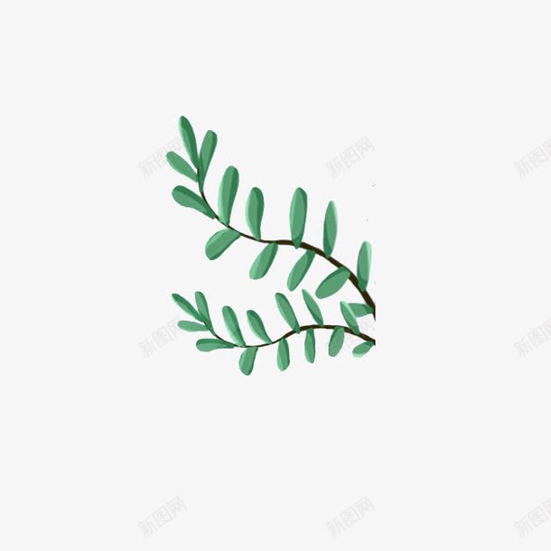 卡通树枝叶子装饰图案png免抠素材_新图网 https://ixintu.com 卡通 叶子 绿色 装饰图案