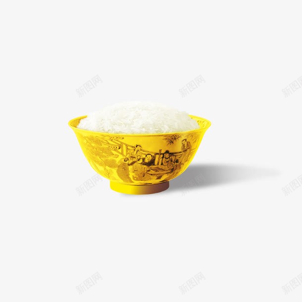 金碗米饭psd免抠素材_新图网 https://ixintu.com 米饭 金碗 饭菜