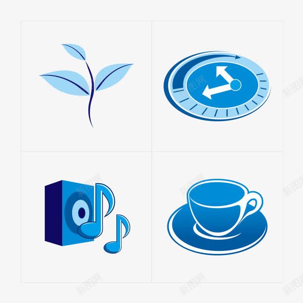 蓝色扁平化图标png免抠素材_新图网 https://ixintu.com icon 扁平化 蓝色