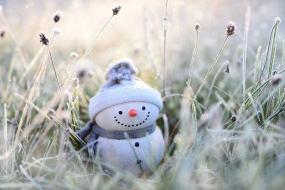 冬季雪人围巾背景