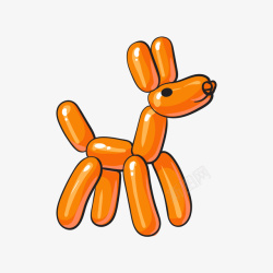 橙色的气球小狗矢量图素材