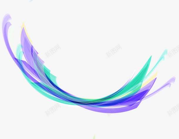 绿紫线条png免抠素材_新图网 https://ixintu.com 炫彩 科技 紫色 绿色