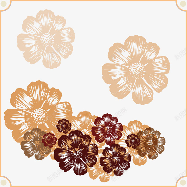 手绘花朵插图矢量图ai免抠素材_新图网 https://ixintu.com 植物 花 花朵 矢量图