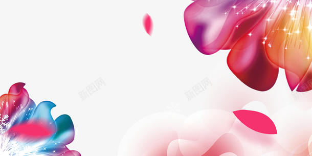 彩色花朵边框纹理psd免抠素材_新图网 https://ixintu.com 免抠PNG 彩色 花朵 边框纹理