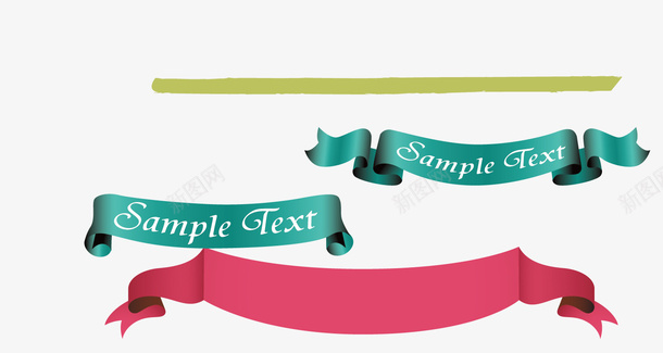彩色丝带标题矢量图eps免抠素材_新图网 https://ixintu.com 丝带 彩色 标题 标题线 矢量图