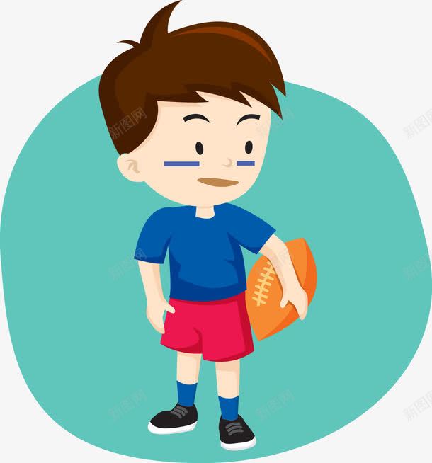 卡通运动员矢量图ai免抠素材_新图网 https://ixintu.com 卡通 橄榄球 运动 运动会 运动员 矢量图
