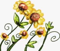 手绘插画海报植物黄色花朵素材