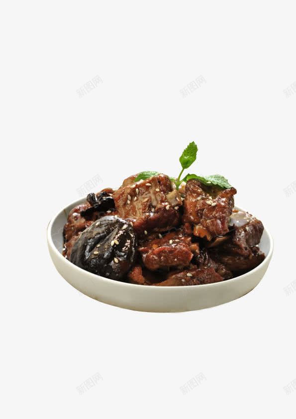 香菇卤肉png免抠素材_新图网 https://ixintu.com 中餐 卤肉 美食 香菇