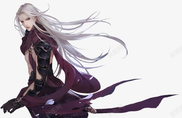 棕色衣服白色长发男子png免抠素材_新图网 https://ixintu.com 棕色 男子 白色 衣服 长发